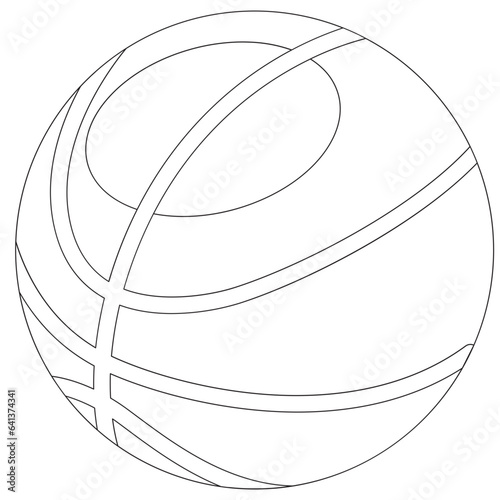 Basketbal Sport Balls 2D Outline Illustrations