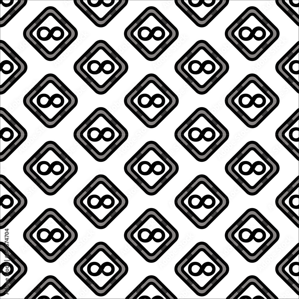 Pattern, rhombus with infinity sign in the center. Pattern, rhombus with infinity sign in the center.