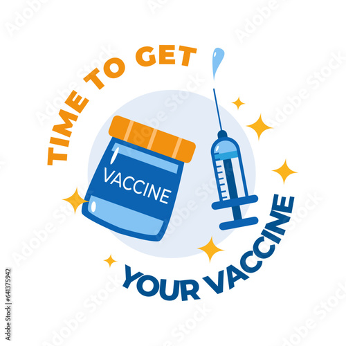 Vector Illustration Time to Get Your Vaccine Covid-19