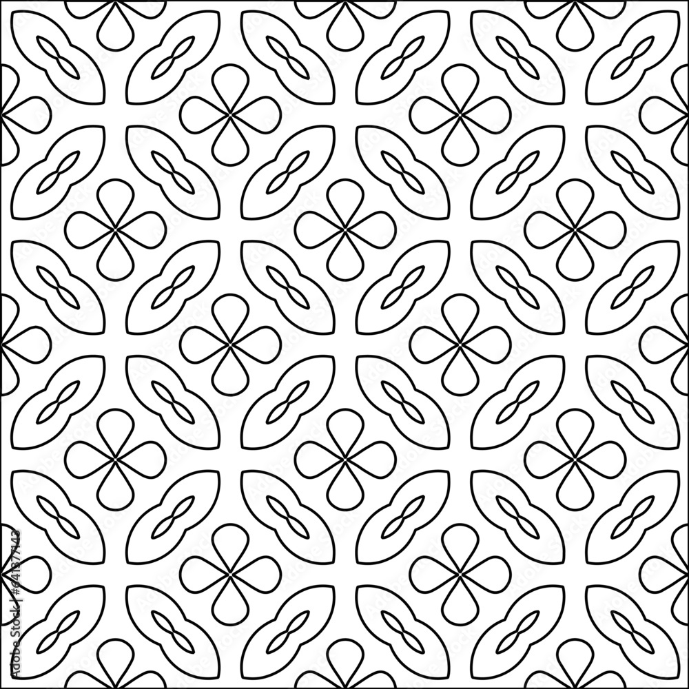 Vector pattern with symmetrical elements . Modern stylish abstract texture. Repeating geometric tiles from striped elements.Black and white pattern. Vector pattern with symmetrical elements . Modern stylish abstract texture. Repeating geometric tiles from striped elements.Black and white pattern.