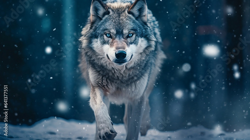 wolf in winter snow © Blackbird