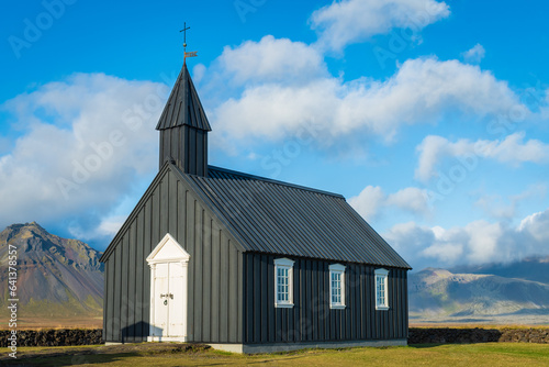 Obraz na płótnie Landscape of the church of Búdakirkja (Iceland) w salonie