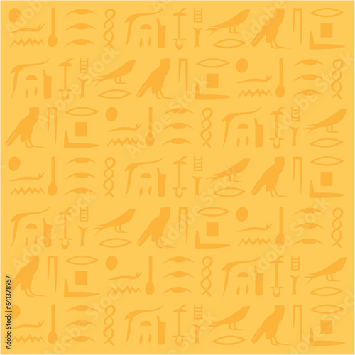 Seamless pattern background with egyptian hieroglyphs Vector