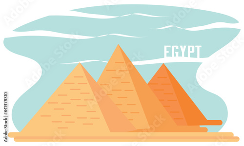 Isolated group of giza pyramids Egypt travel Vector