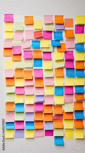 Image of colorful blank sticky notes isolated on white background