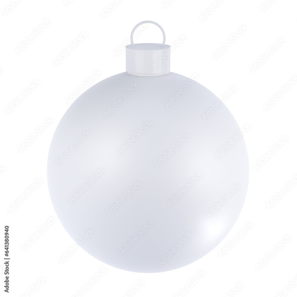 3d rendering Christmas mockup ball icon. Realistic white sphere with clipping path. Holiday toy for fir tree. Holiday Illustration 3d rendering Christmas mockup ball icon. Realistic white sphere with clipping path. Holiday toy for fir tree. Holiday Illustration