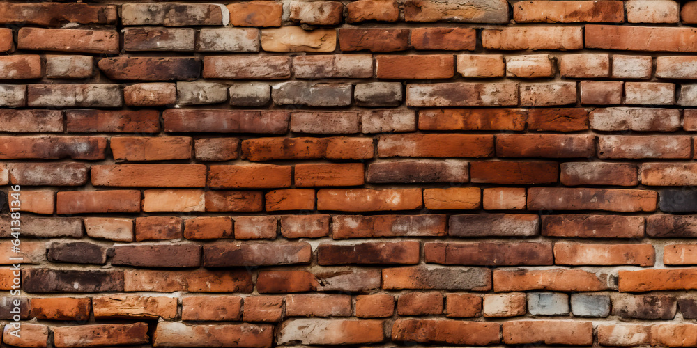 Fototapeta premium Red brick wall texture, Seamless pattern.
