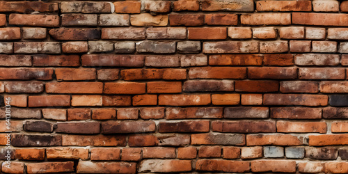 Red brick wall texture, Seamless pattern.
