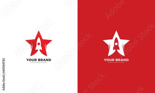 rocket star logo, vector graphic design