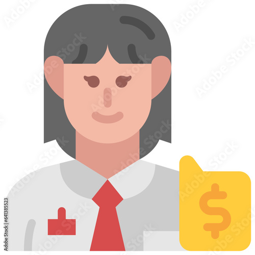 saleswoman flat icon