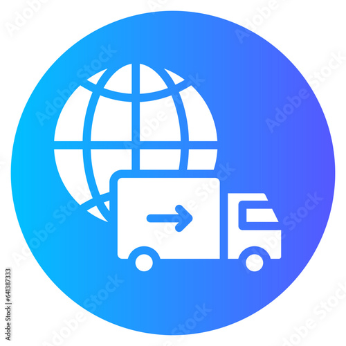 delivery truck gradient icon