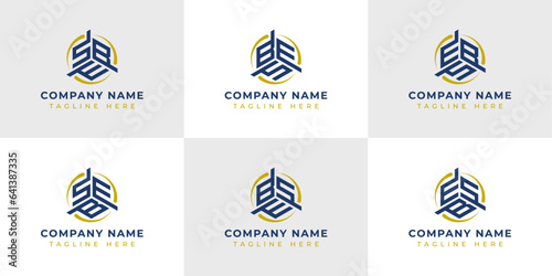Letter SBE, SEB, BSE, BES, ESB, EBS Hexagonal Technology Logo Set. Suitable for any business. photo