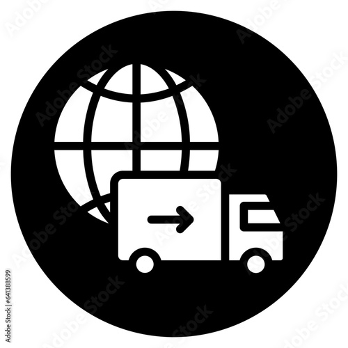 delivery truck glyph icon