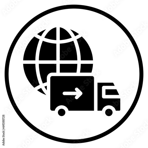 delivery truck glyph icon