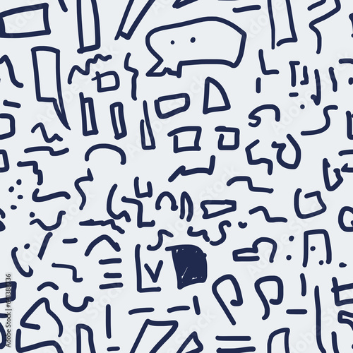 seamless hand-drawn doodle alphabet
