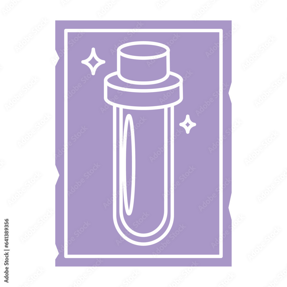 Outline of a magic potion on a tarot card Vector