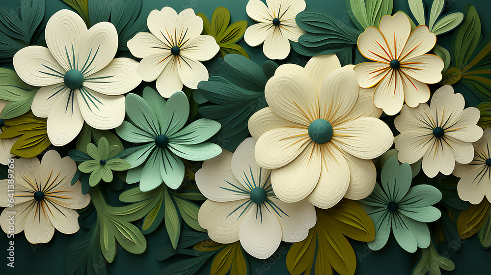 1970’s green flower background 