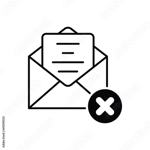 Envelope icon with cancel sign. Envelope icon and close, delete, remove symbol. Vector icon