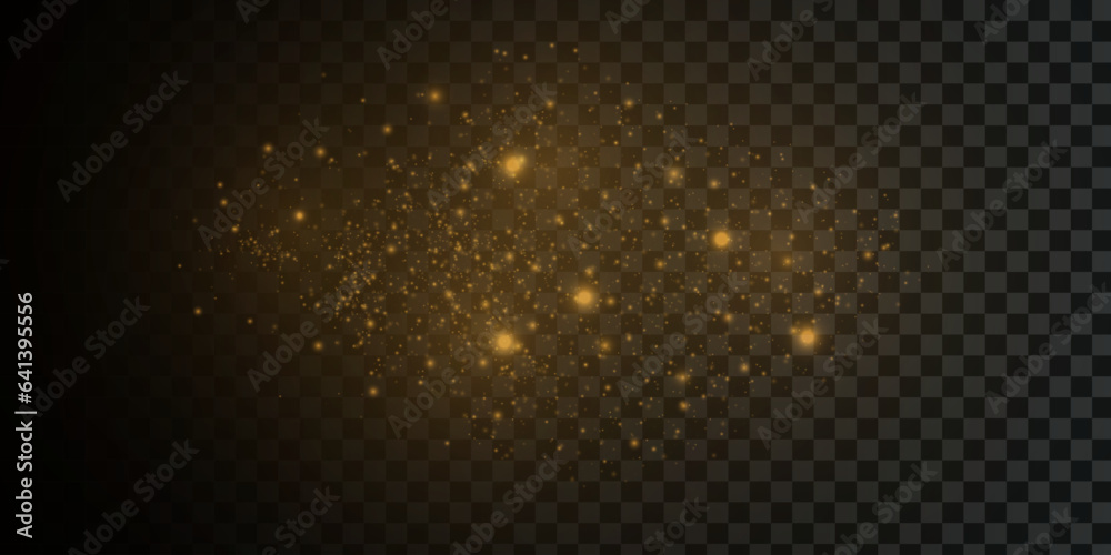 Gold Light. Vector Glitter Particles. Shining Bokeh Gold Light. Vector Glitter Particles. Shining Bokeh