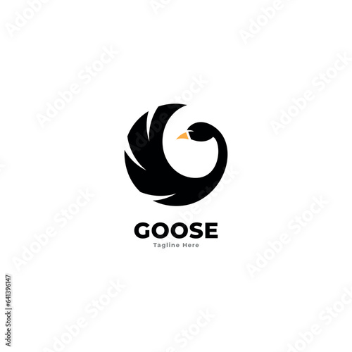 Goose logo art design vector template.