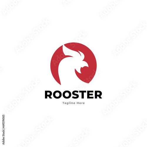 Rooster logo art design vector template.