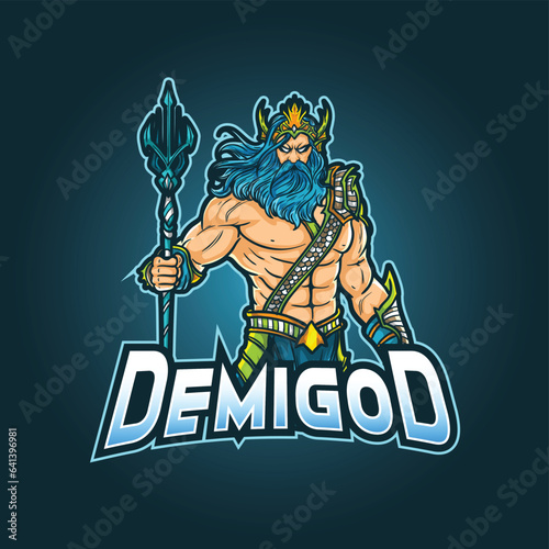 Quadro su tela Mascot logo e-sports logo template vector editable design god  demigod war hunte