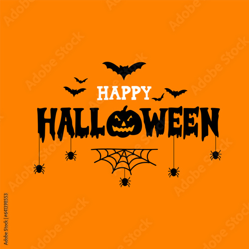 Happy Halloween vector lettering. Festive inscription for banner. Halloween poster, greeting card, party invitation. Vector illustration.