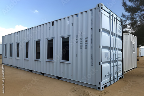 Mobile mining office buildings or container site office for construction site. Portable house and office cabins © indofootage
