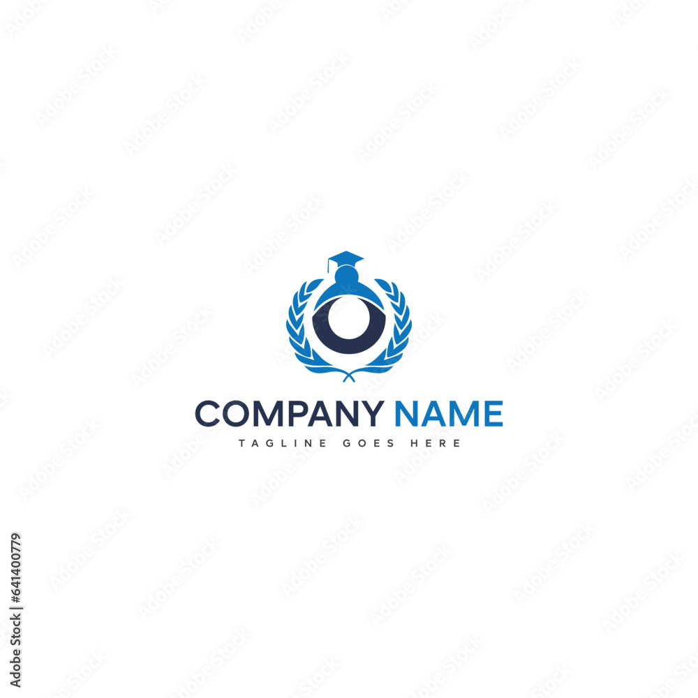 Obraz premium Education logo with O letter hat concept. Graduation logo with O letter vector