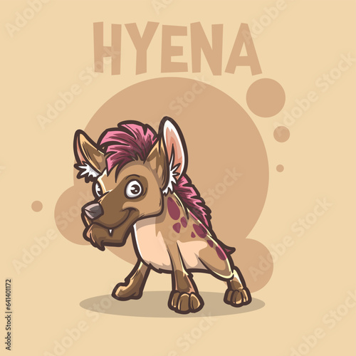 Hyena cartoon character  cute African hyena vector mascot