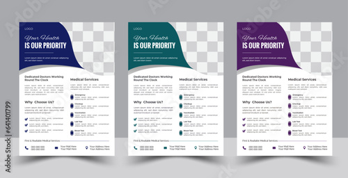 Flyer design with modern and minimalist style.perfect for creative professional .newest trendy   minimal medical advertising magazine poster flyer with creative.
