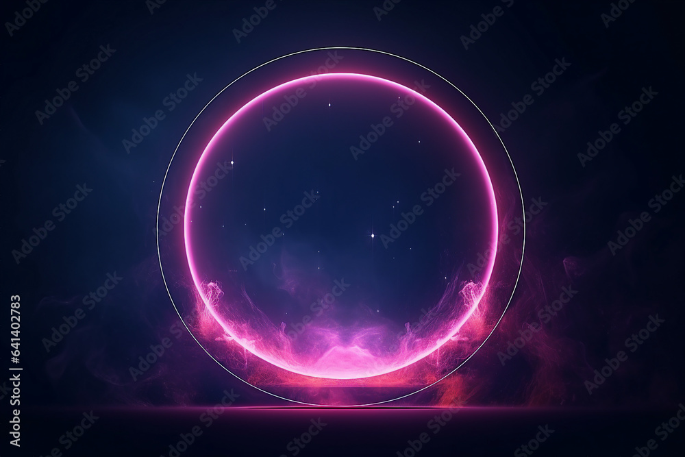 Generative ai collage image picture of mystical geometry figure with neon fire smoke light effect Generative ai collage image picture of mystical geometry figure with neon fire smoke light effect