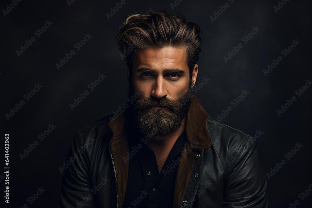 Fototapeta premium Generative ai collage photo of model man pop star with perfect hairstyle using new modern gel