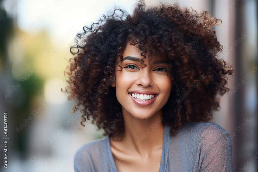 Generative AI portrait of natural beauty perfect african american woman Generative AI portrait of natural beauty perfect african american woman