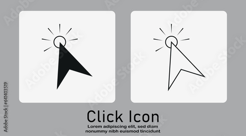 Computer cursor click, arrow pointing click link button vector isolated on a white background.
