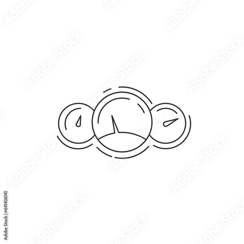 tachometer or speedometer thin line icon. car dashboard icon