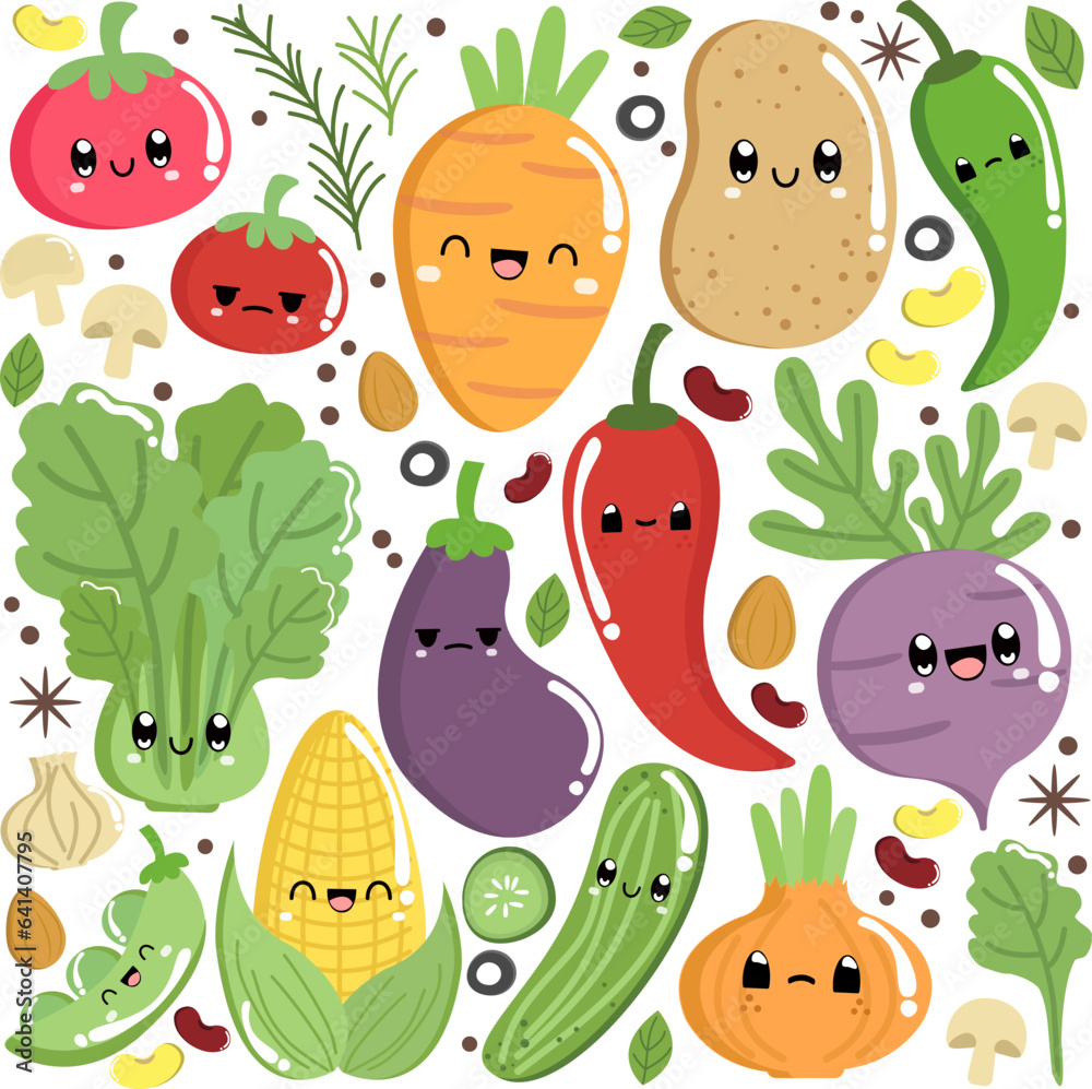 Fototapeta premium vegetable doodle art