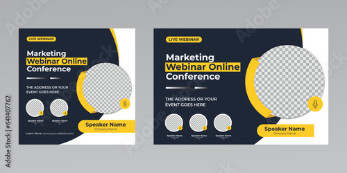 Fototapete digital marketing creative technology business social media live webinar banner invitation template