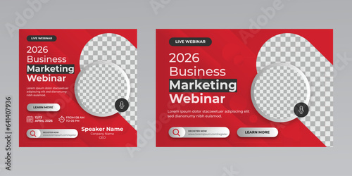 digital marketing creative technology business social media live webinar banner invitation template. 