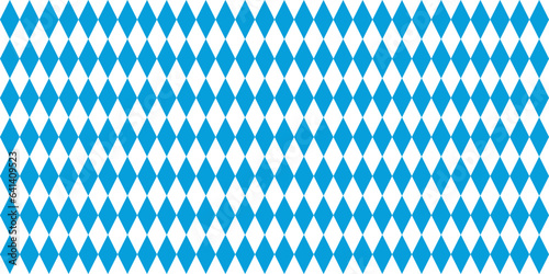 Oktoberfest bavarian pattern. Background for octoberfest in munich. Texture with white and blue rhombus. Flag of bavaria