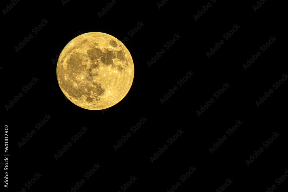Obraz premium Super Blue Moon today evening dated 30th August 2023