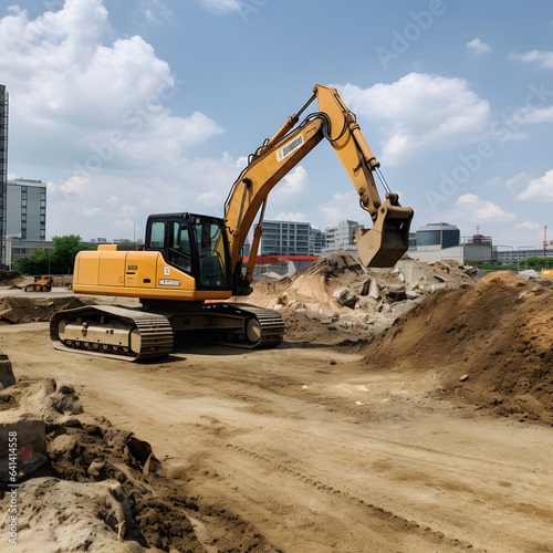 Construction site with heavy equipment 