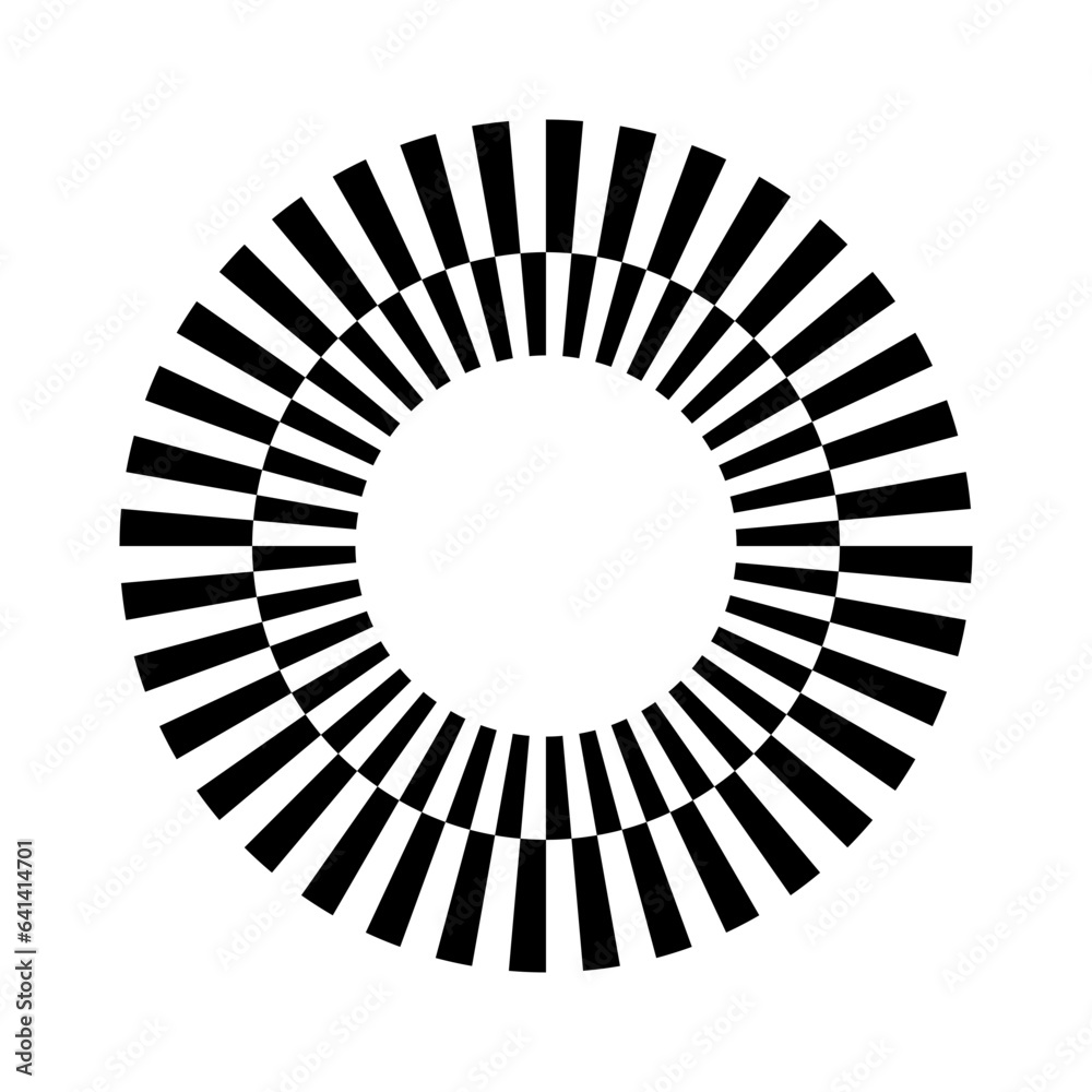 Black Abstract Striped Icon with Intertwined Circles Black Abstract Striped Icon with Intertwined Circles