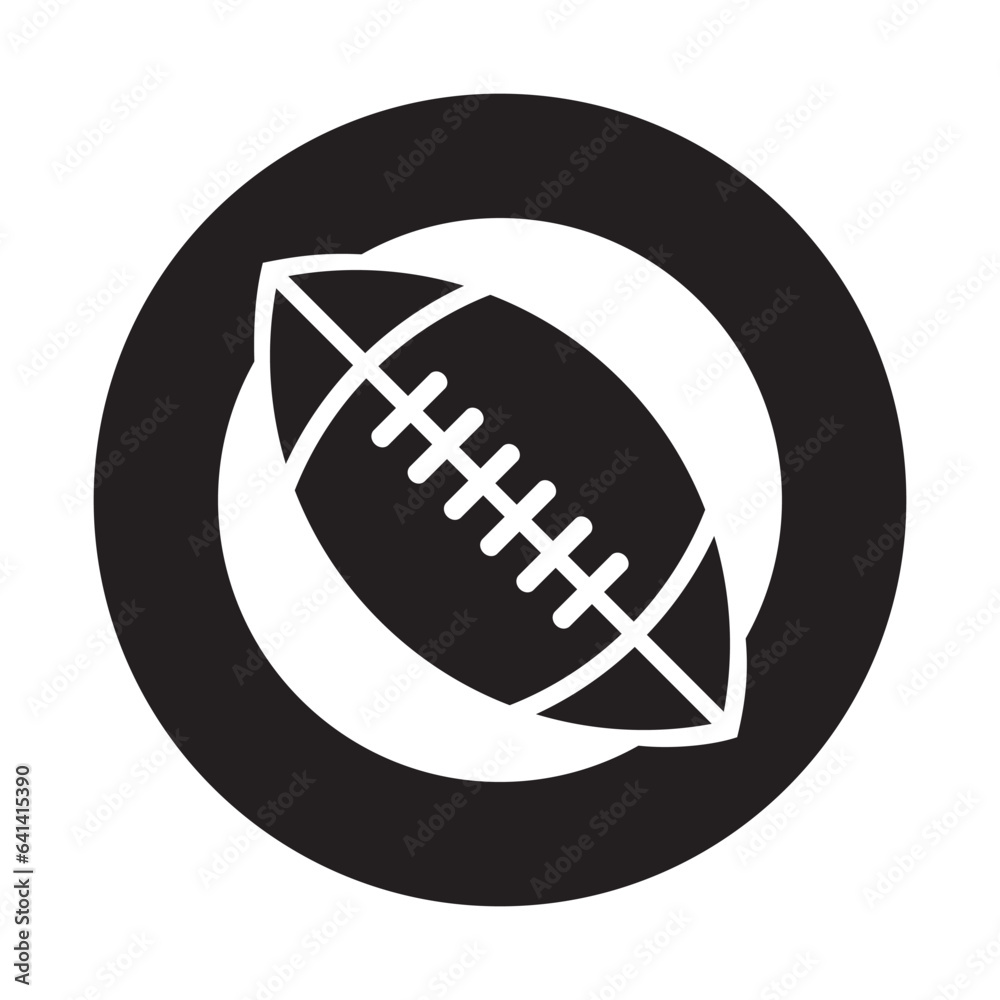 Black Abstract Round American Football Icon Black Abstract Round American Football Icon
