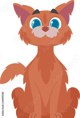 A cat that appears funny. A small and adorable cat is currently sleeping. Cartoon style  Vector Illustration