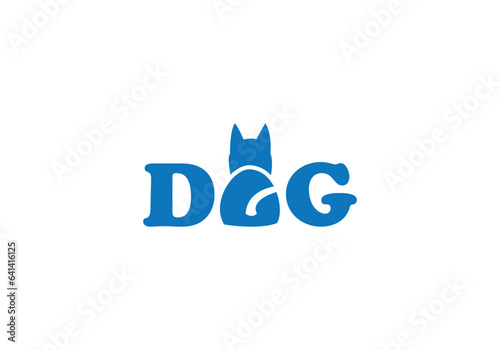 this is a creative text and dog added logo design