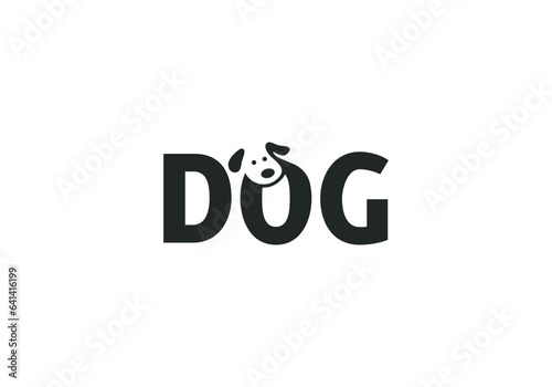 this is a creative text and dog added logo design