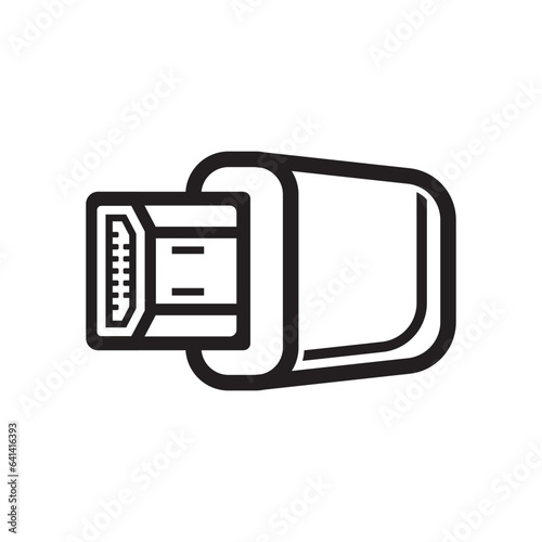 hdmi port line icon vector. hdmi port sign. isolated contour symbol black illustration