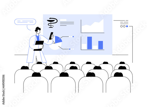 Healthcare data presentation abstract concept vector illustration.
