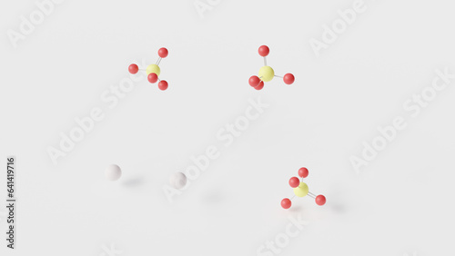 aluminium sulfate molecule 3d, molecular structure, ball and stick model, structural chemical formula e520 photo